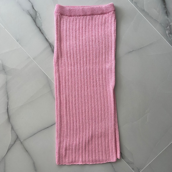 MANGO SHINY SLIT KNIT SKIRT - Picture 1 of 3
